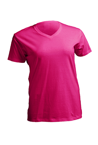 CURVES V-NECK ( JHK T-SHIRT ) fucsia
